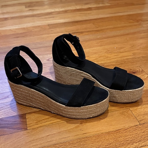 Forever 21 Shoes - Forever 21 Black Wedge Sandals